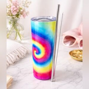 ✨LAST CHANCE✨ NWT Tie-dyed 20oz. Skinny Tumbler with Straw